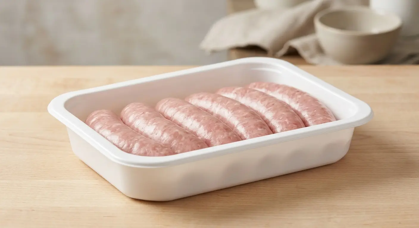 A sealed half-kilo tray of raw Rabbit Space Africa sausages